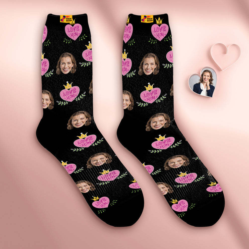 Custom Breathable Face Socks Personalised Soft Socks Gifts for Love Mom - MyFaceSocksAu