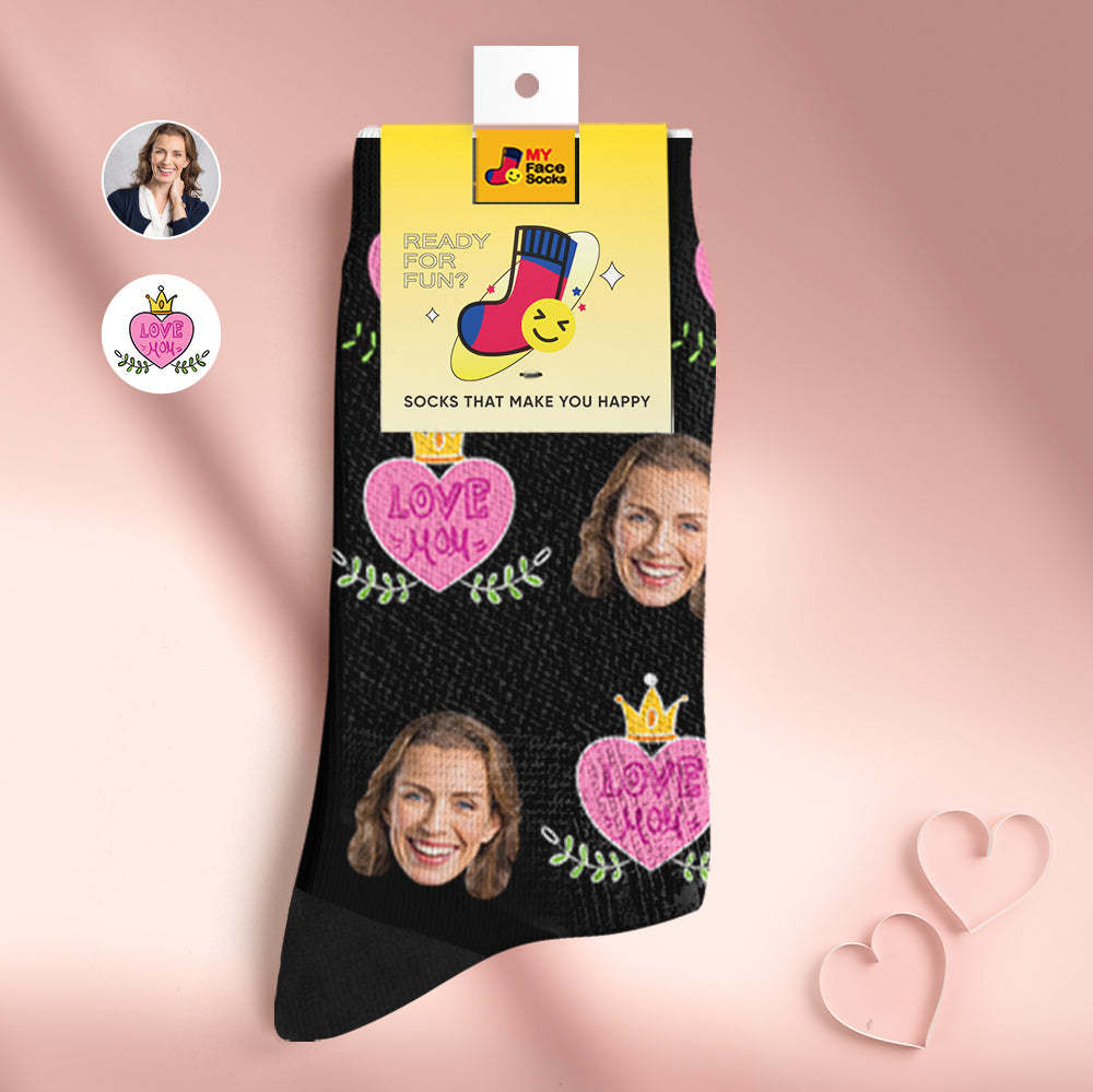 Custom Breathable Face Socks Personalised Soft Socks Gifts for Love Mom - MyFaceSocksAu