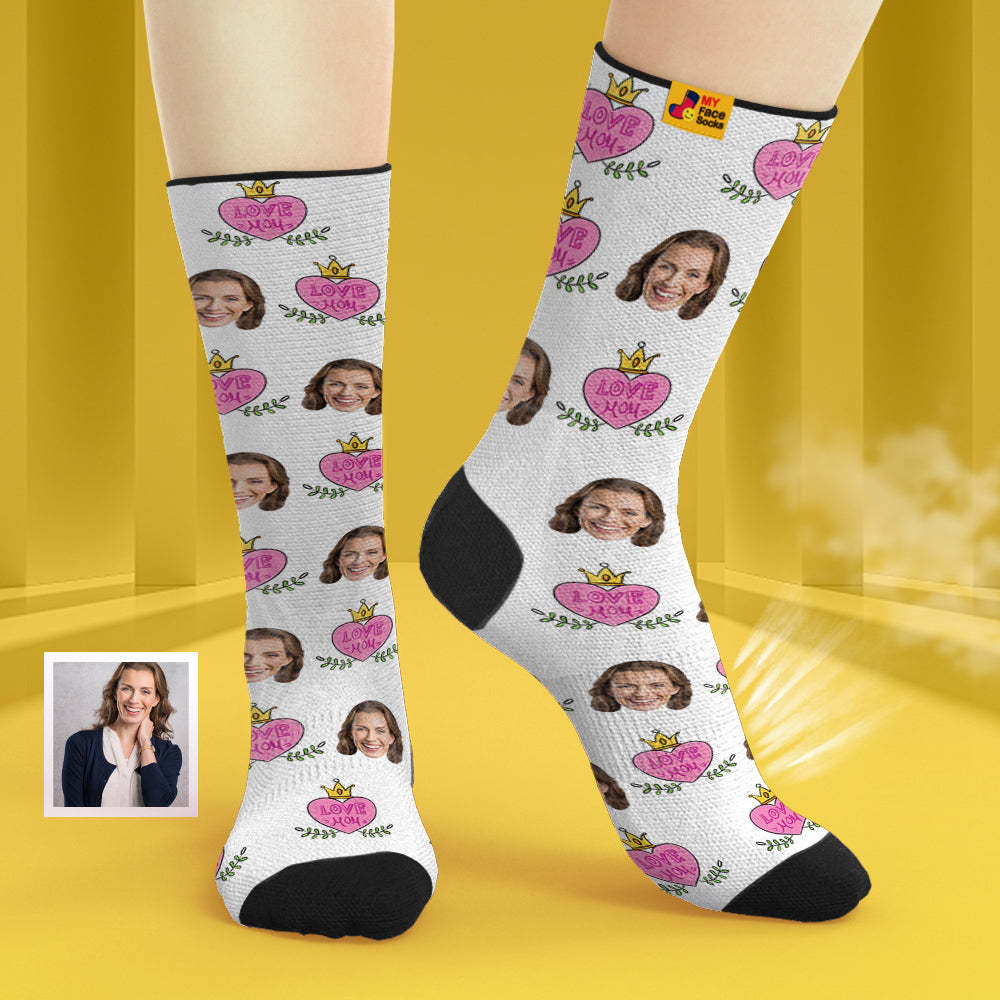 Custom Breathable Face Socks Personalised Soft Socks Gifts for Love Mom - MyFaceSocksAu