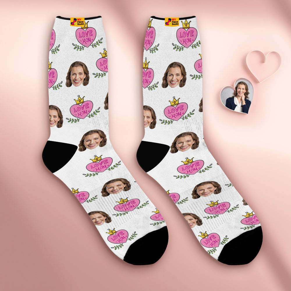 Custom Breathable Face Socks Personalised Soft Socks Gifts for Love Mom - MyFaceSocksAu