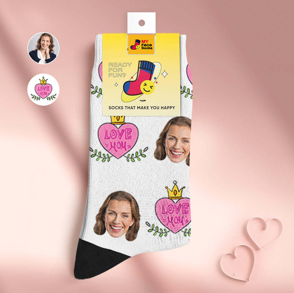 Custom Breathable Face Socks Personalised Soft Socks Gifts for Love Mom - MyFaceSocksAu