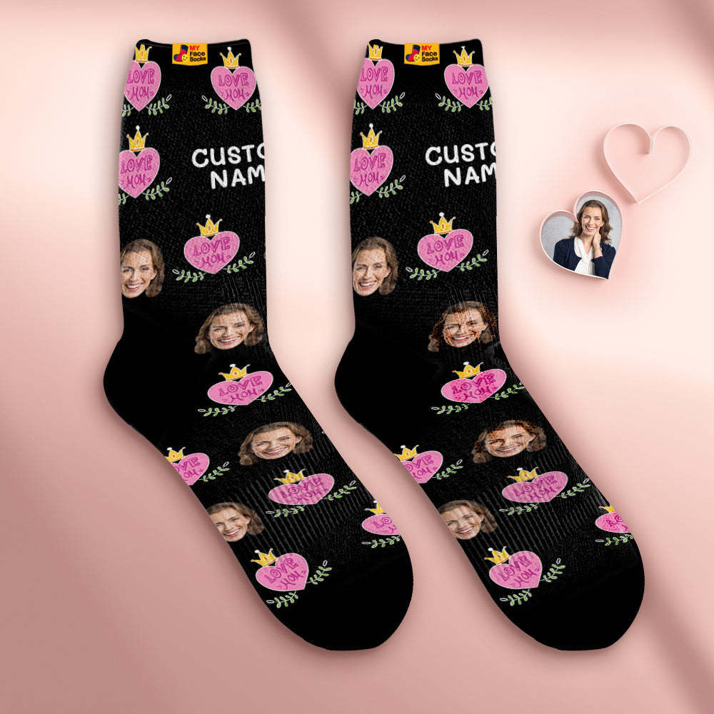 Custom Breathable Face Socks Personalised Soft Socks Gifts for Love Mom - MyFaceSocksAu