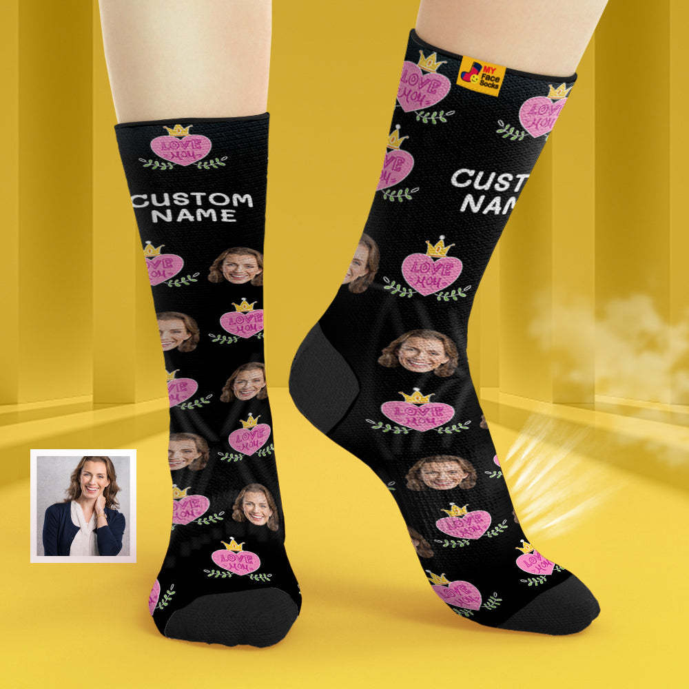 Custom Breathable Face Socks Personalised Soft Socks Gifts for Love Mom - MyFaceSocksAu