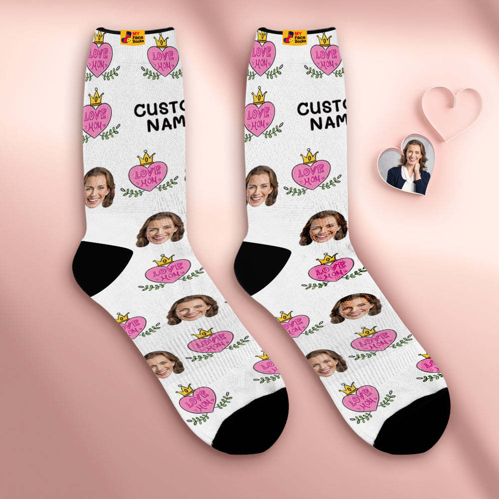 Custom Breathable Face Socks Personalised Soft Socks Gifts for Love Mom - MyFaceSocksAu