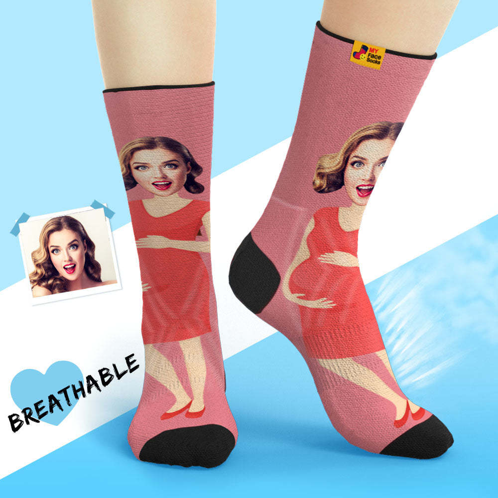 Custom Breathable Face Socks Personalised Soft Socks Gifts For Super Mama - MyFaceSocksAu