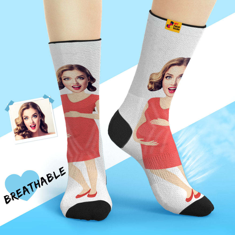 Custom Breathable Face Socks Personalised Soft Socks Gifts For Super Mama - MyFaceSocksAu