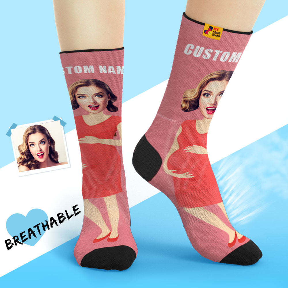 Custom Breathable Face Socks Personalised Soft Socks Gifts For Super Mama - MyFaceSocksAu