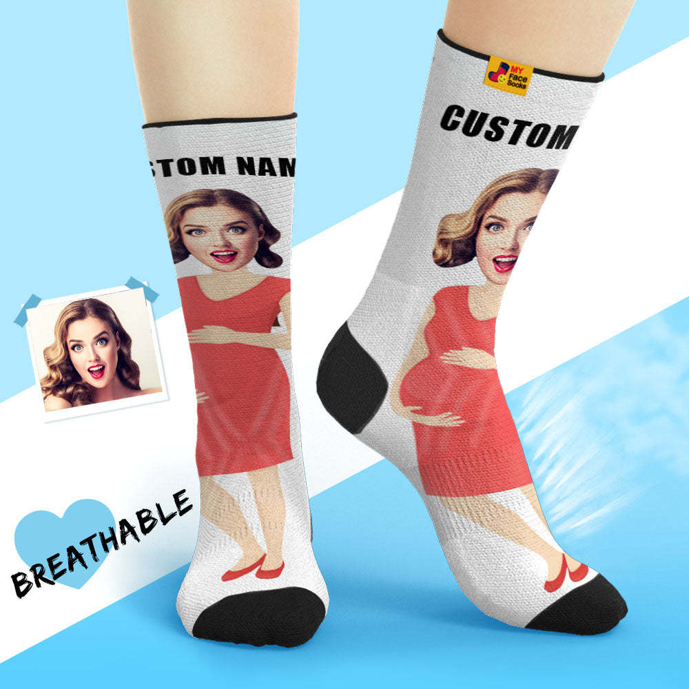 Custom Breathable Face Socks Personalised Soft Socks Gifts For Super Mama - MyFaceSocksAu