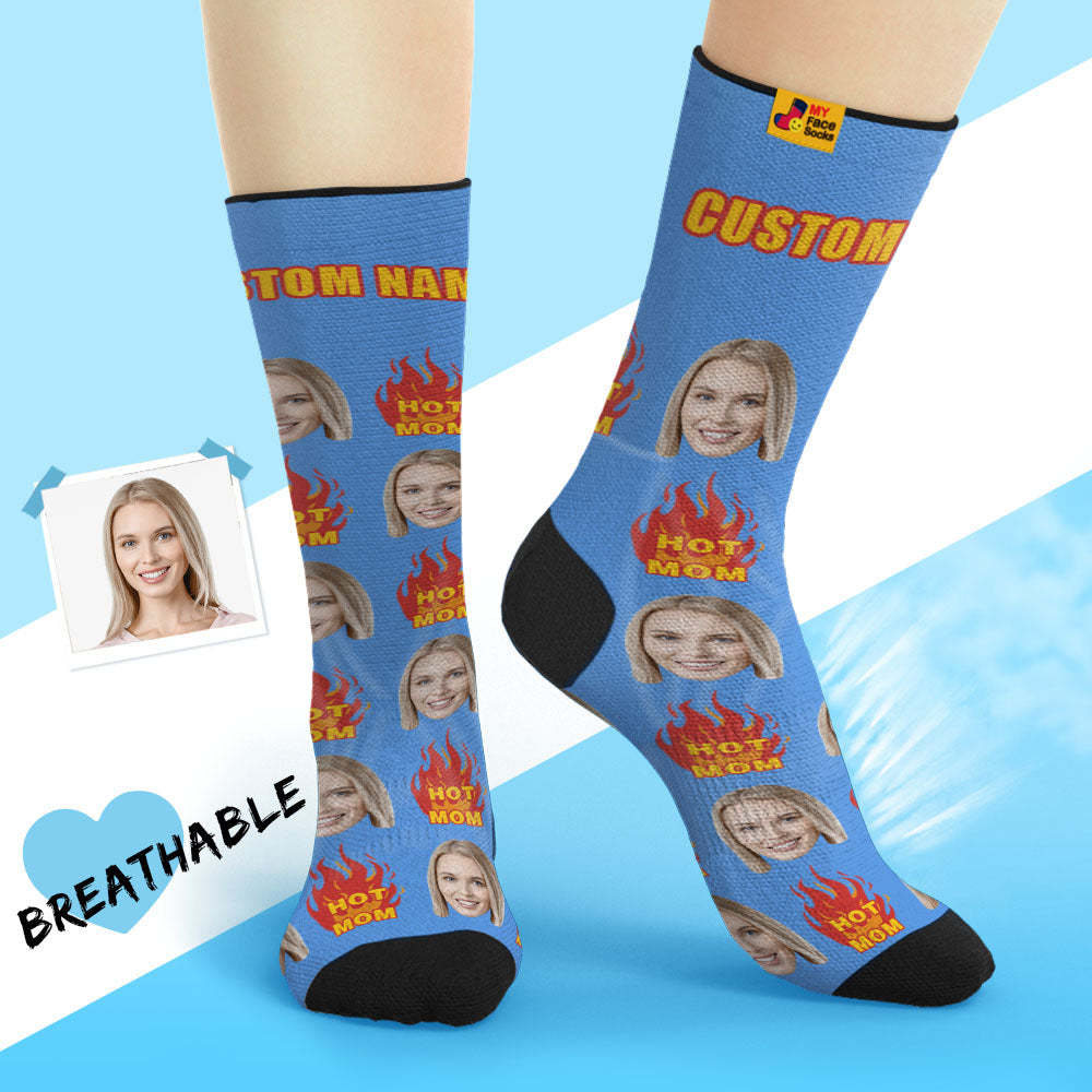 Custom Breathable Face Socks Personalised Soft Socks Gifts For Hot Mama - MyFaceSocksAu