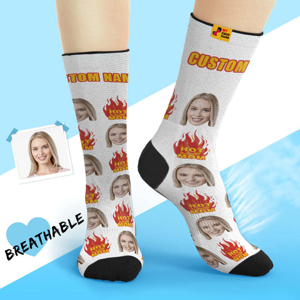 Custom Breathable Face Socks Personalised Soft Socks Gifts For Hot Mama - MyFaceSocksAu