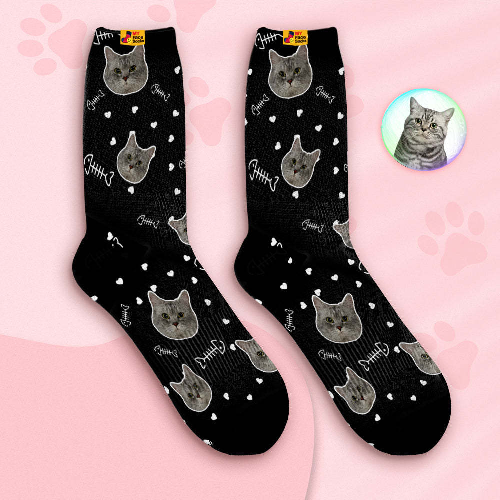 Custom Breathable Face Socks Personalised Soft Socks Gifts Cute Cat Face - MyFaceSocksAu