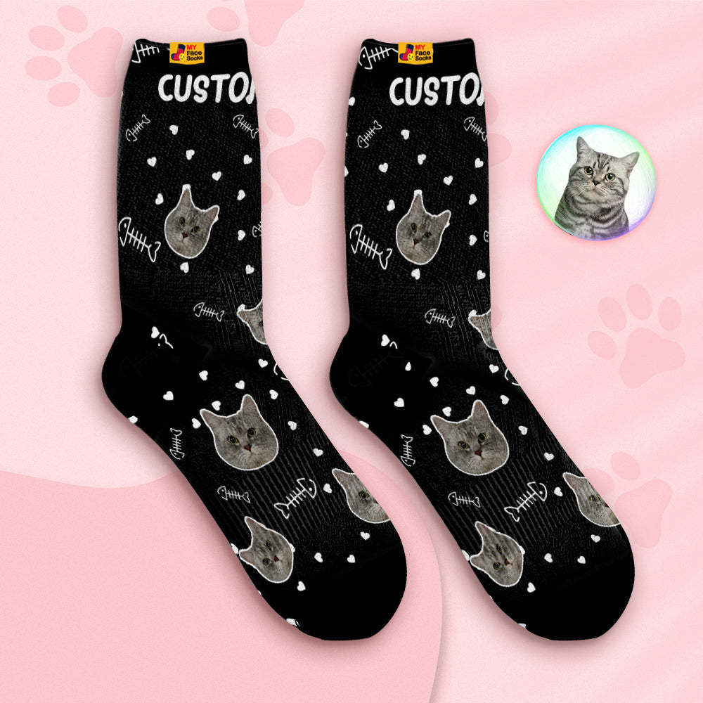 Custom Breathable Face Socks Personalised Soft Socks Gifts Cute Cat Face - MyFaceSocksAu