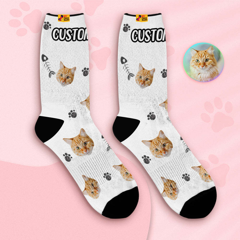 Custom Breathable Face Socks Personalised Soft Socks Gifts Tie-Dye Pet Face - MyFaceSocksAu