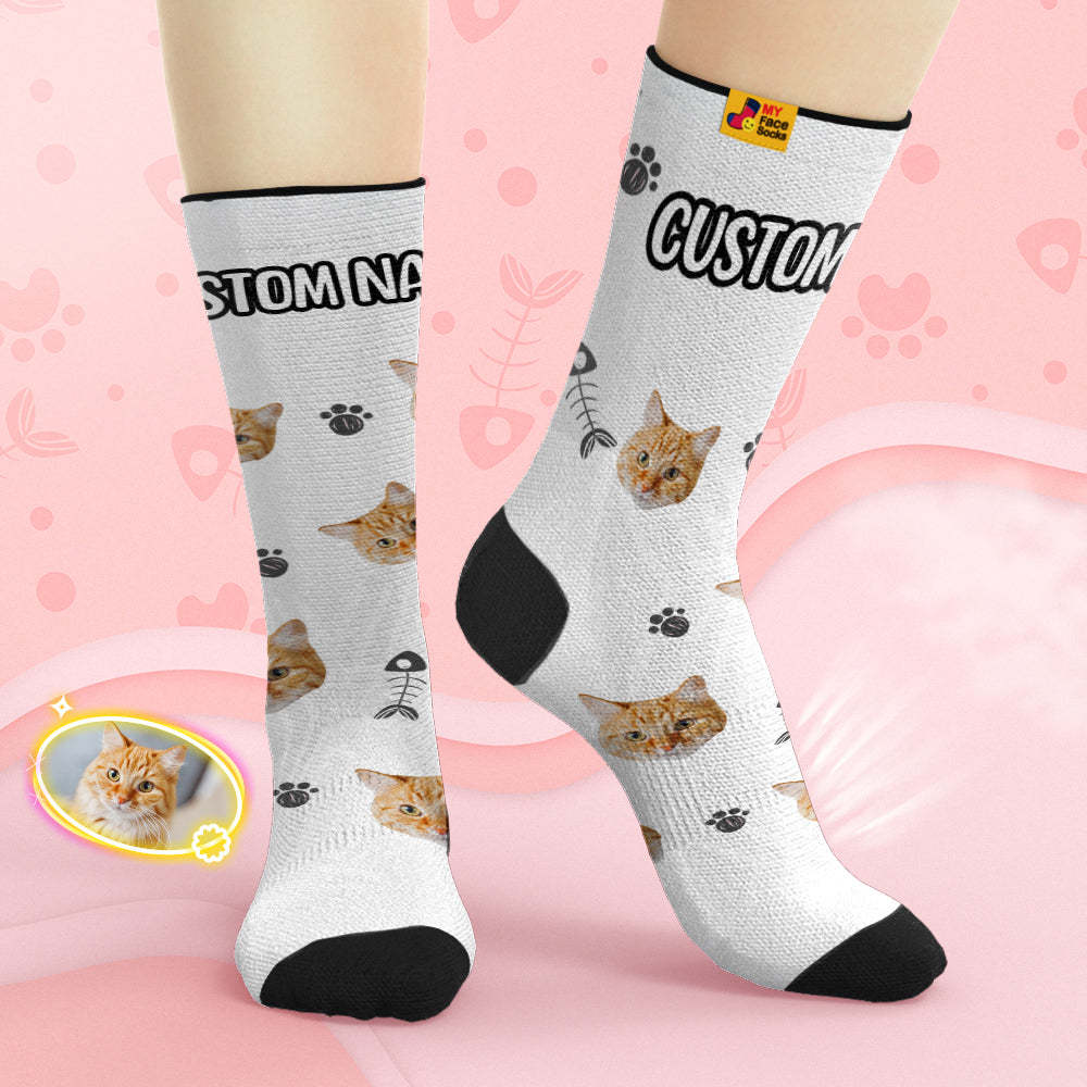 Custom Breathable Face Socks Personalised Soft Socks Gifts Tie-Dye Pet Face - MyFaceSocksAu