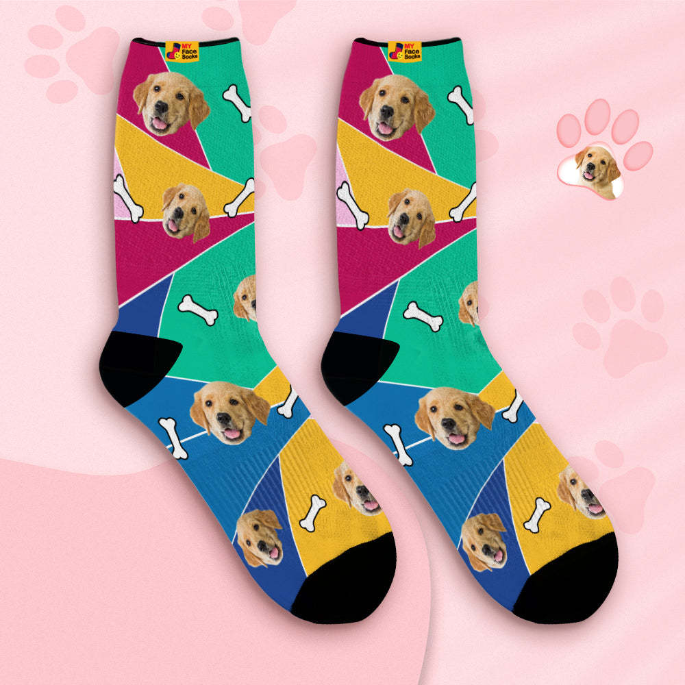 Custom Breathable Face Socks Personalised Soft Socks Gifts Mosaic Pet Face - MyFaceSocksAu