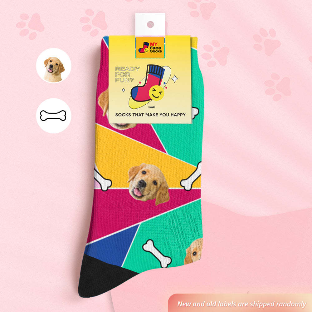 Custom Breathable Face Socks Personalised Soft Socks Gifts Mosaic Pet Face - MyFaceSocksAu