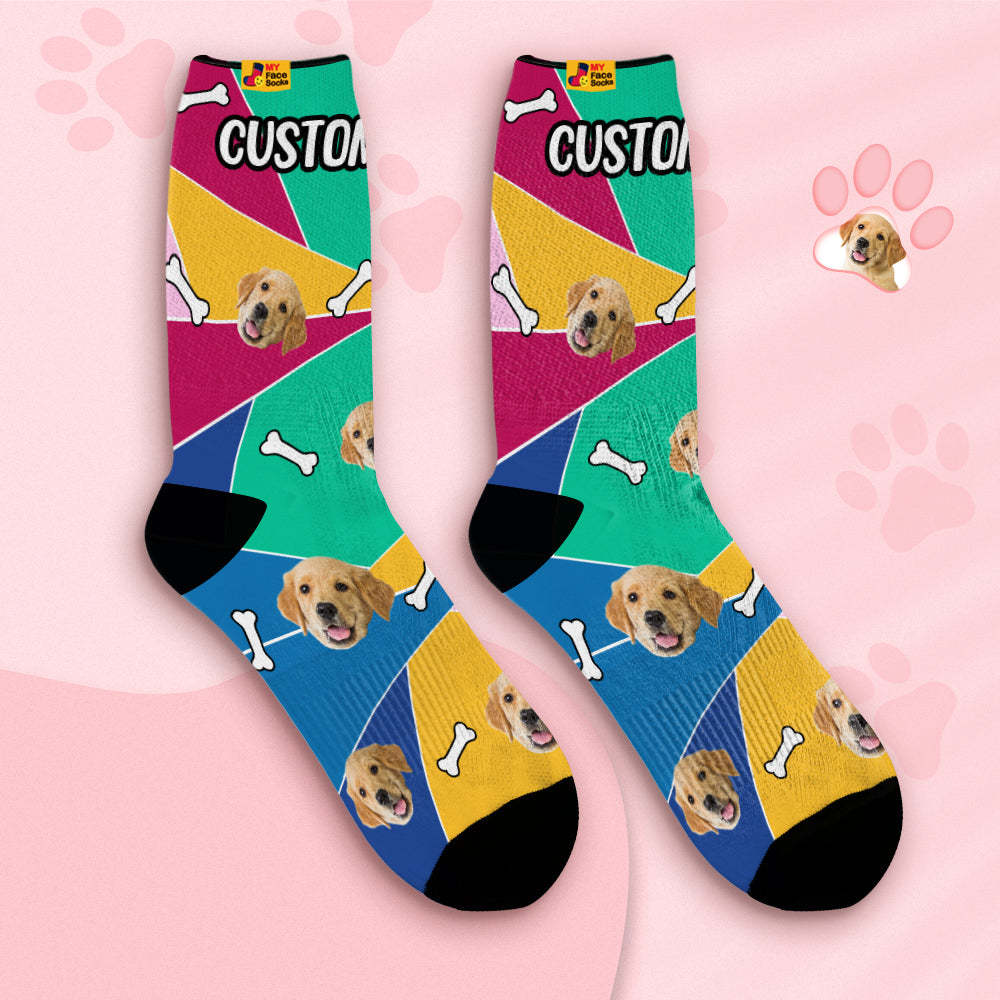 Custom Breathable Face Socks Personalised Soft Socks Gifts Mosaic Pet Face - MyFaceSocksAu