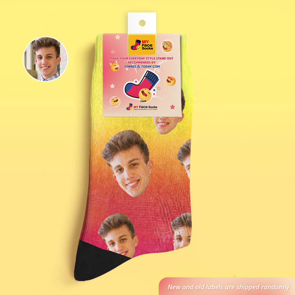 Custom Tie-Dye Style Breathable Face Socks Personalised Soft Socks Gifts Multicolor - MyFaceSocksAu