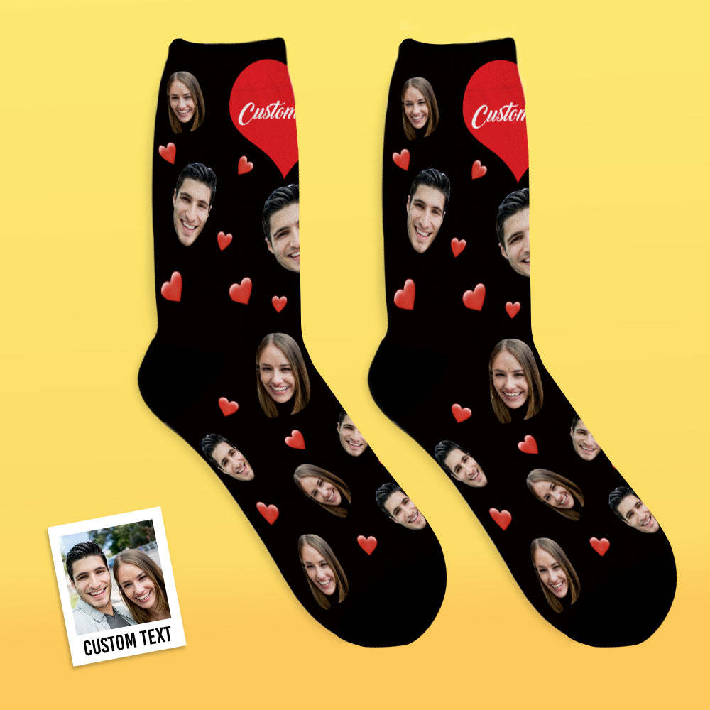 Custom Face Socks Breathable Photo Socks Colorful Heart Socks - MyFaceSocksAu