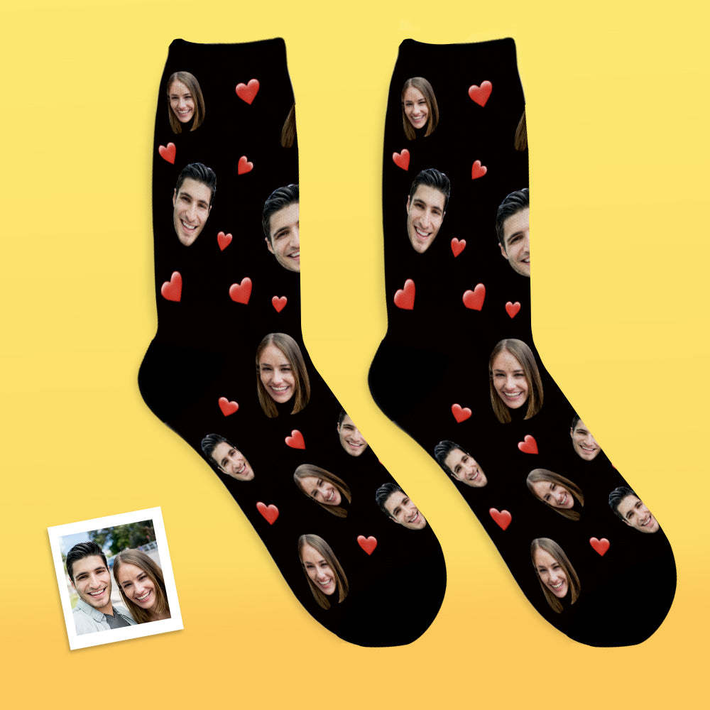 Custom Face Socks Breathable Photo Socks Colorful Heart Socks - MyFaceSocksAu