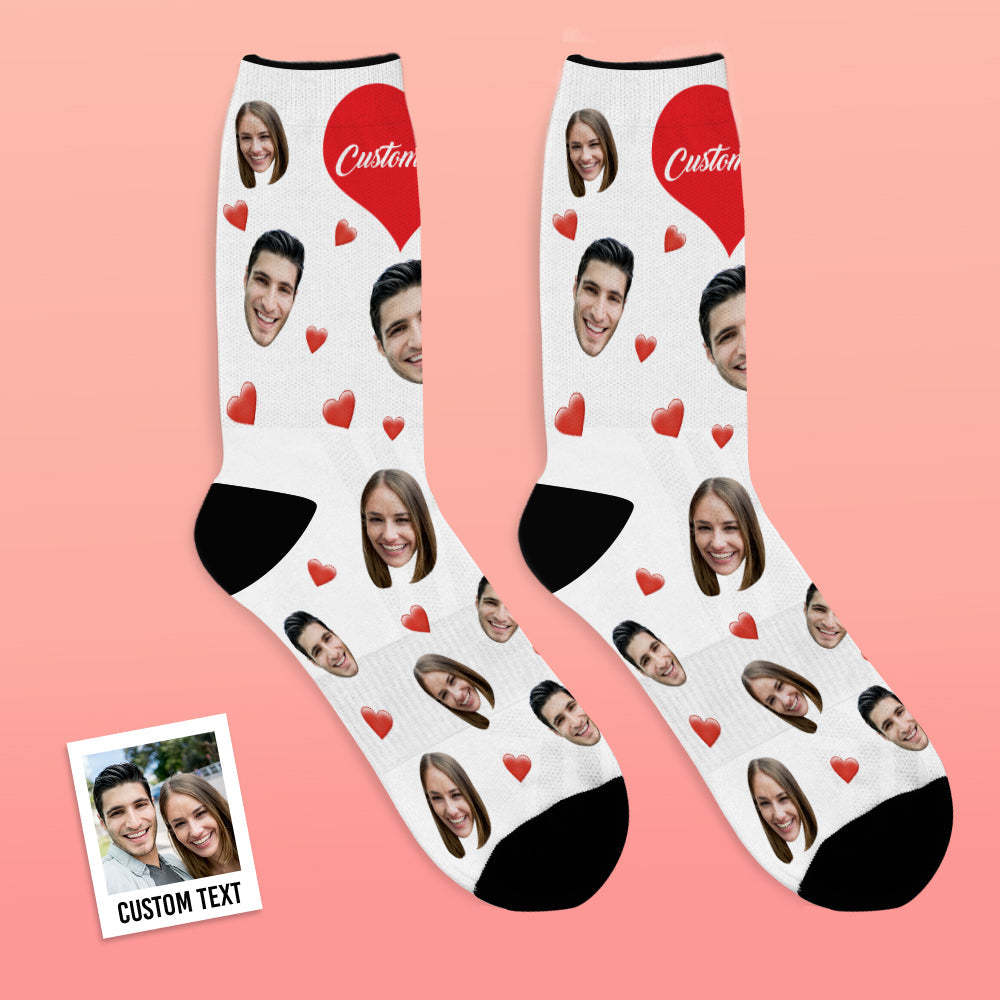 Custom Face Socks Breathable Photo Socks Colorful Heart Socks - MyFaceSocksAu