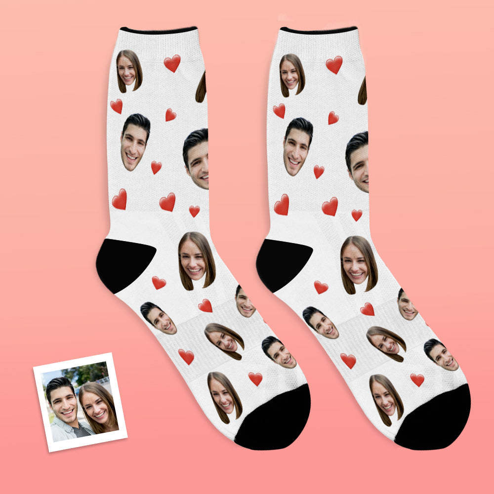 Custom Face Socks Breathable Photo Socks Colorful Heart Socks - MyFaceSocksAu