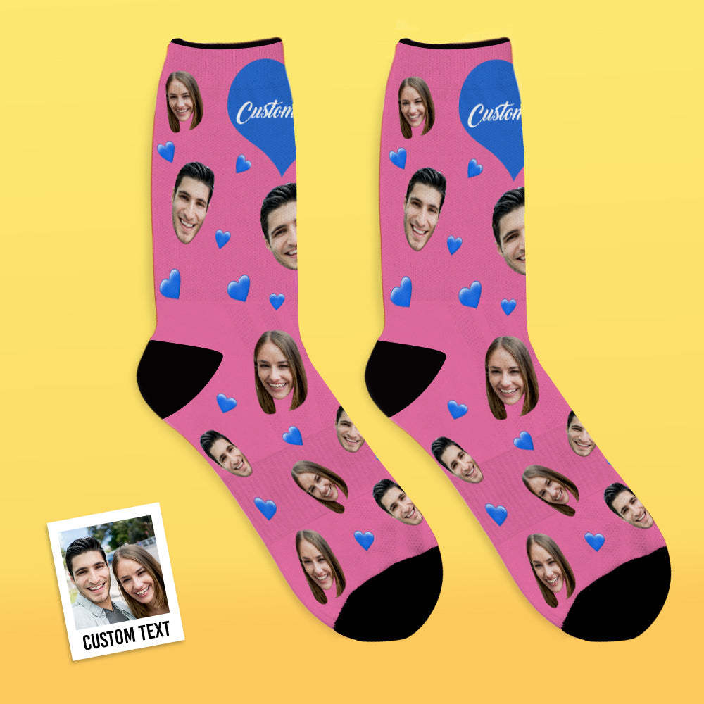 Custom Face Socks Breathable Photo Socks Colorful Heart Socks - MyFaceSocksAu