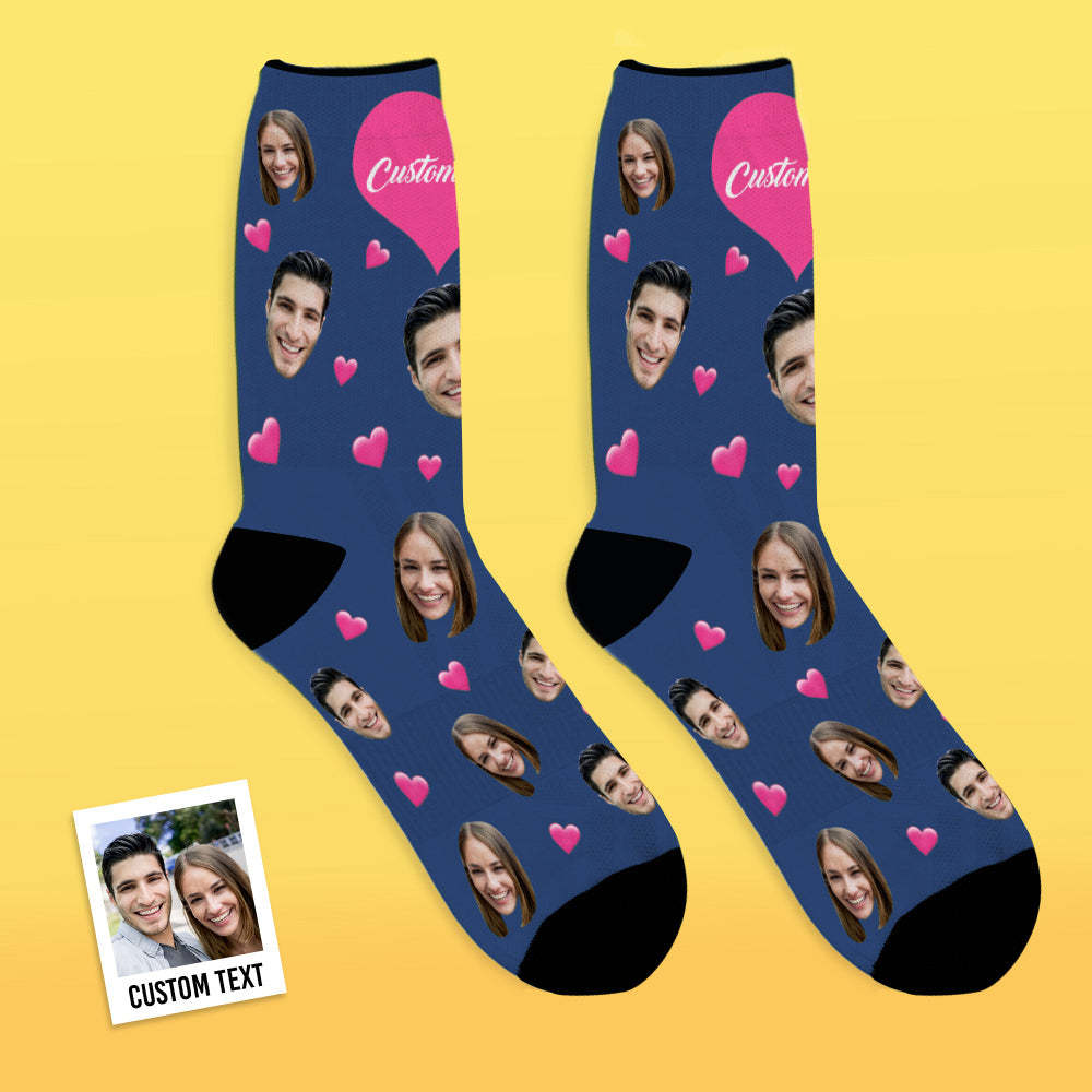 Custom Face Socks Breathable Photo Socks Colorful Heart Socks - MyFaceSocksAu