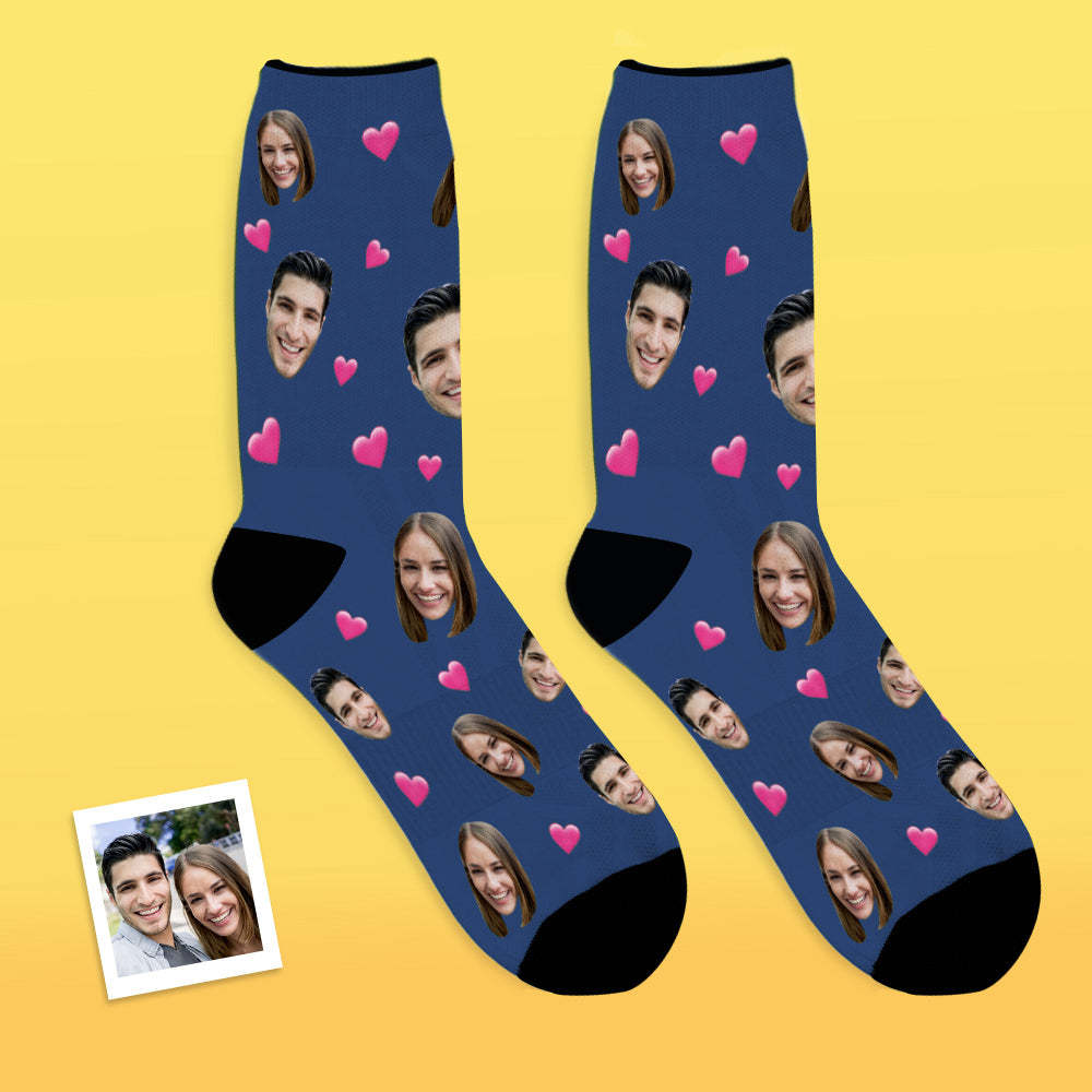 Custom Face Socks Breathable Photo Socks Colorful Heart Socks - MyFaceSocksAu