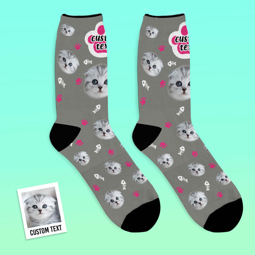 Custom Face Socks Breathable Photo Socks Colorful Cat Socks - MyFaceSocksAu