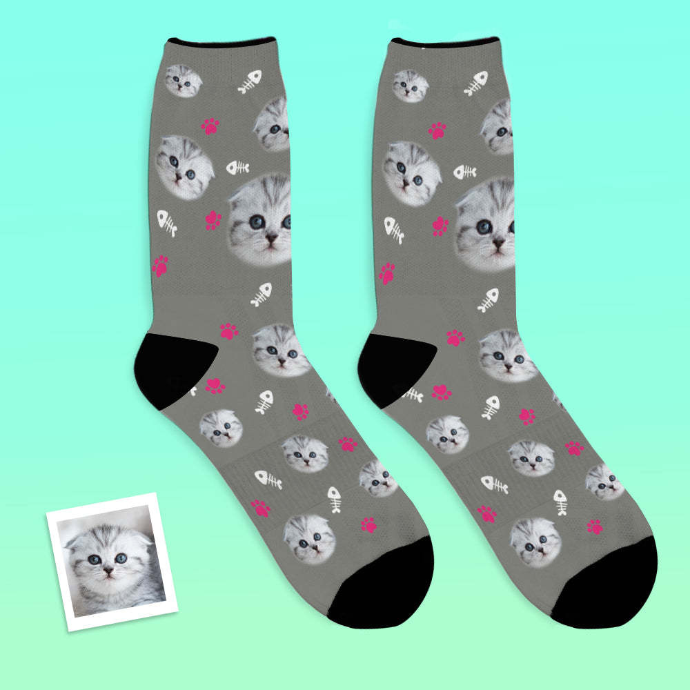 Custom Face Socks Breathable Photo Socks Colorful Cat Socks - MyFaceSocksAu