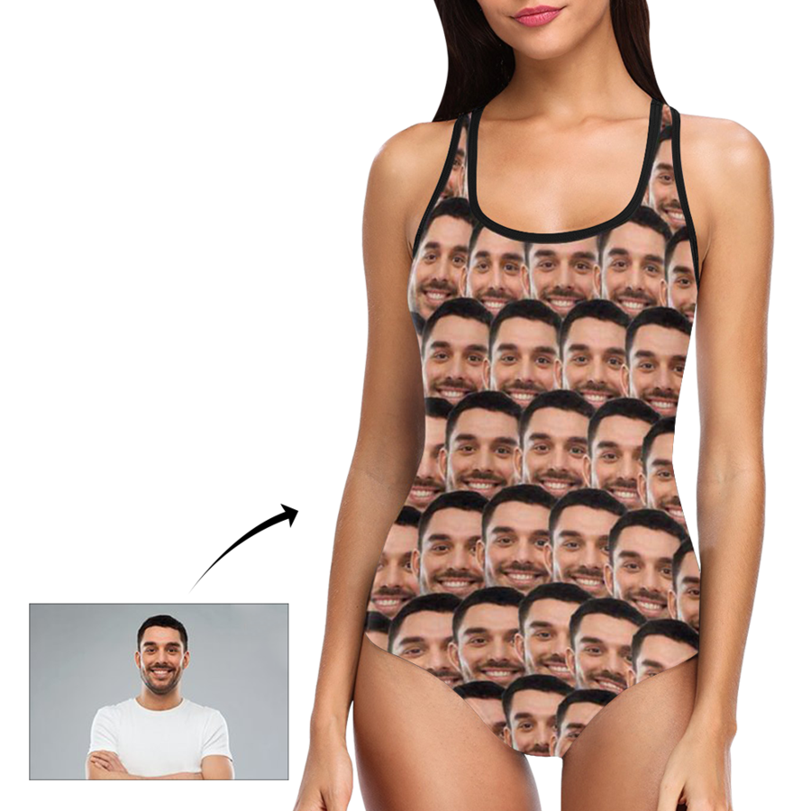 Custom Face Photo Women's One Piece Sexy Swimsuit - MyFaceSocksAu