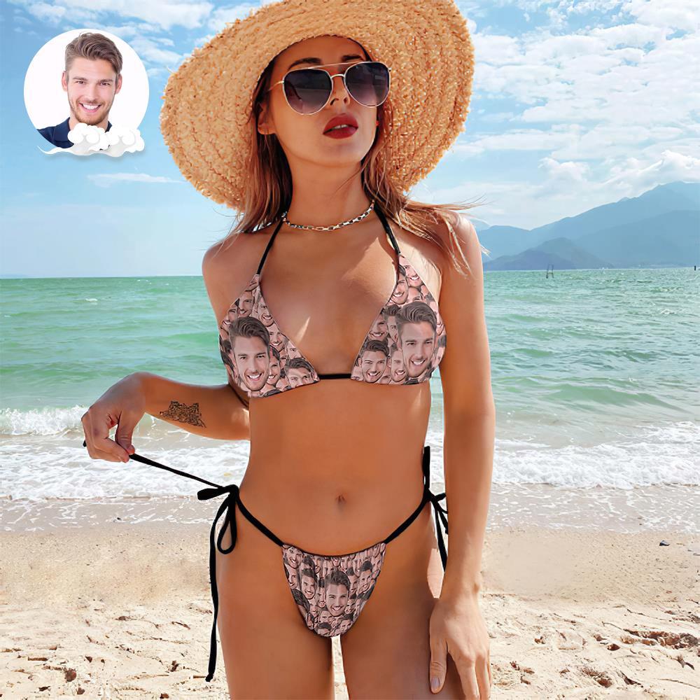 Custom Face Swimming Suit Sexy Strappy Bikini Face Mash - MyFaceSocksAu