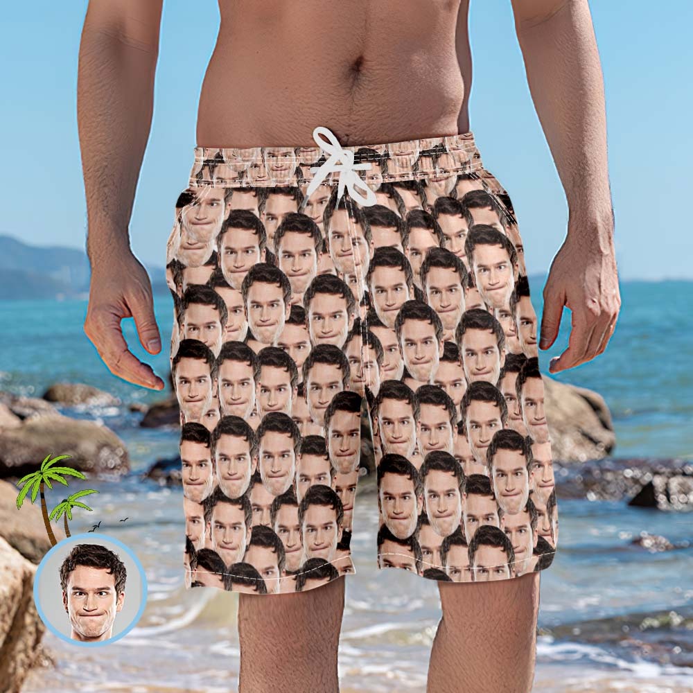 Custom Face Photo Summer Men's Swim Trunk - MyFaceSocksAu