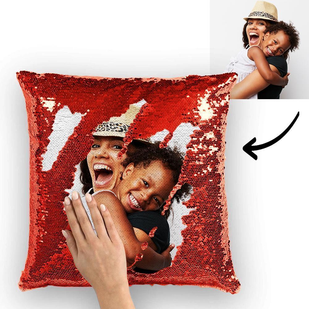 Custom Funny Woman Photo Reversible Magic Sequin Cushion Pillow 15.75inch*15.75inch - MyFaceSocksAu