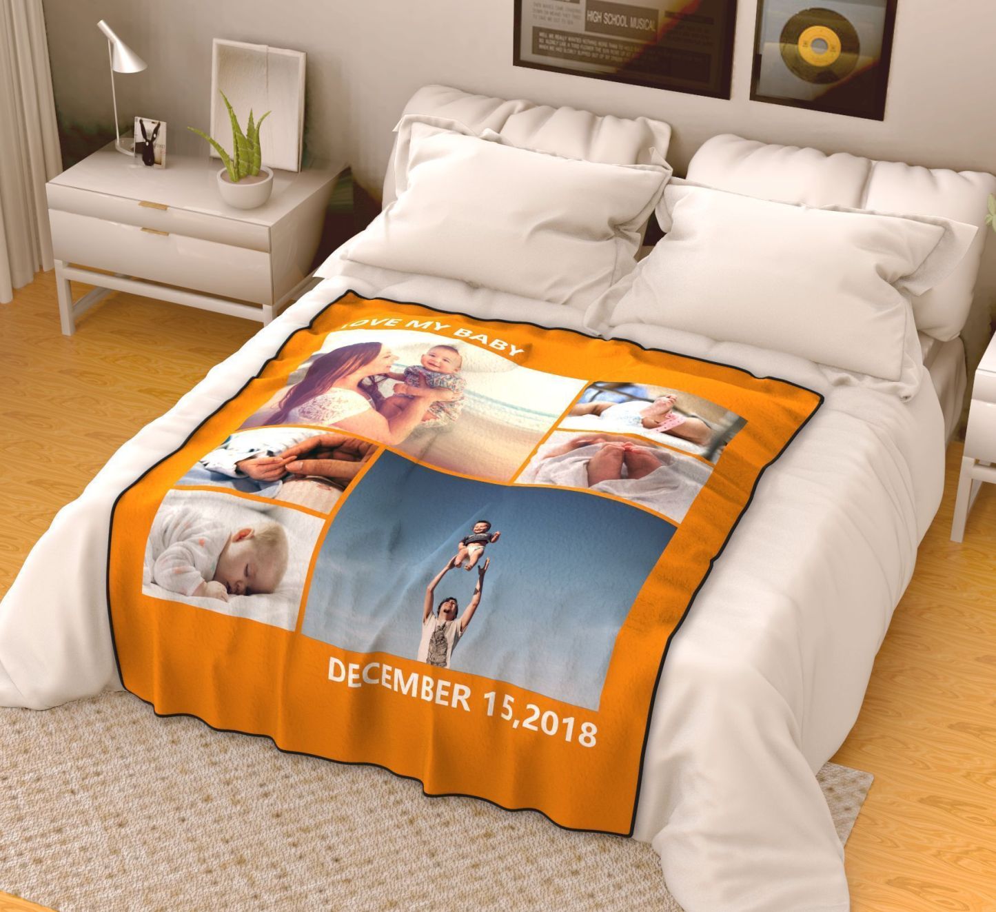 Personalized Lovely Pets with 6 Photos Fleece Custom Blanket - MyFaceSocksAU