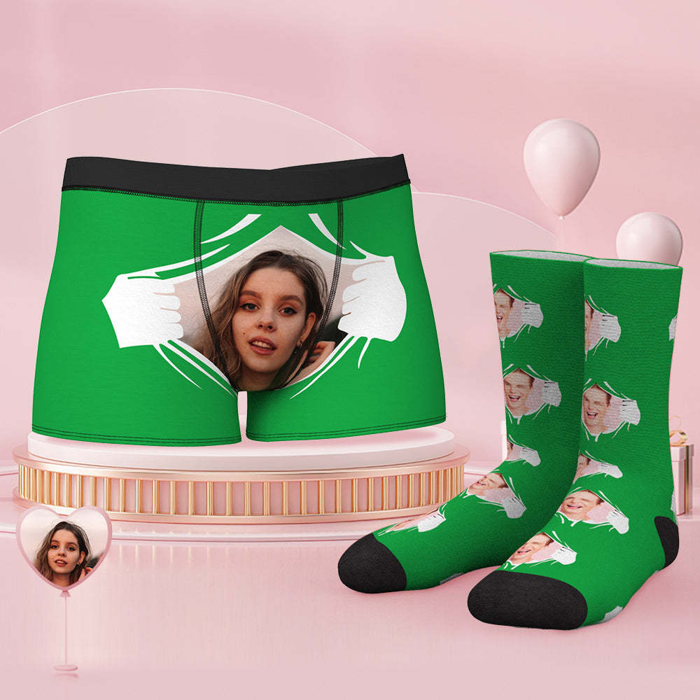 Custom Face Boxer Shorts And Socks Set - MyFaceSocksAu