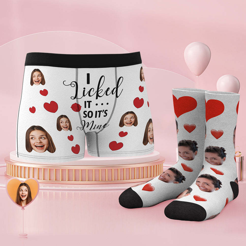 Custom Face Boxer Shorts And Socks Set It's Mine - MyFaceSocksAu