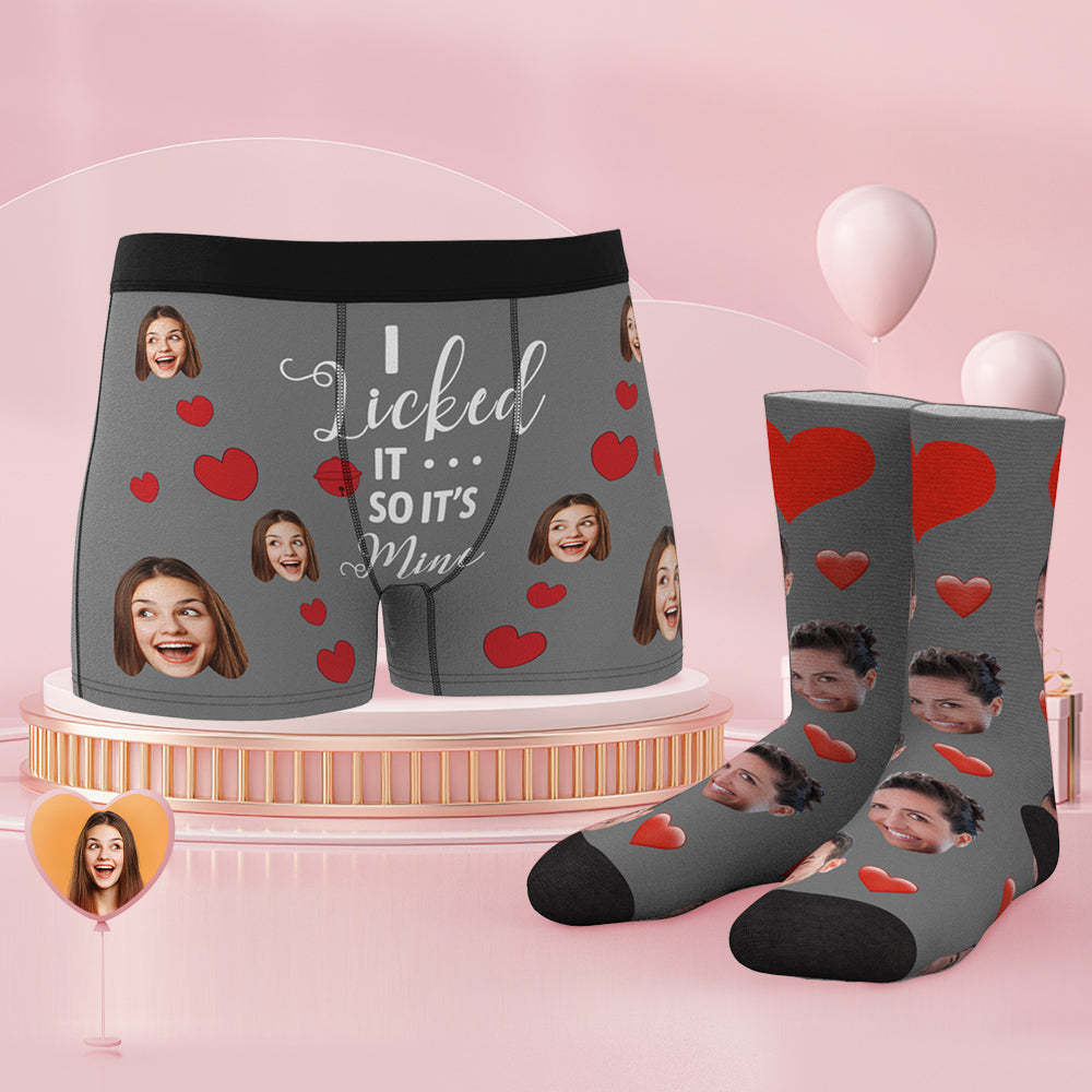 Custom Face Boxer Shorts And Socks Set It's Mine - MyFaceSocksAu