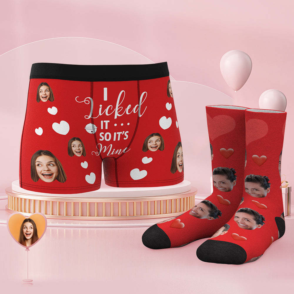 Custom Face Boxer Shorts And Socks Set It's Mine - MyFaceSocksAu