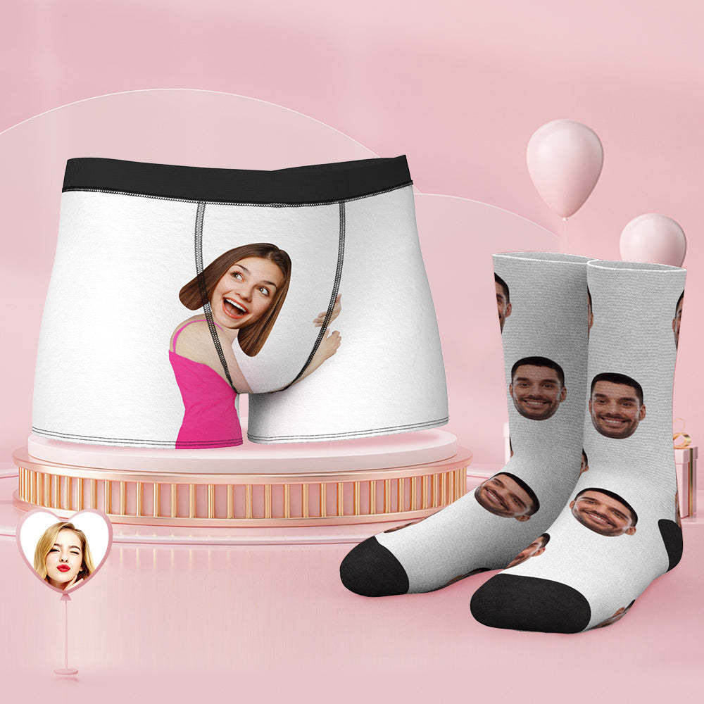 Custom Face Boxer Shorts And Socks Set Face On Bodyks - MyFaceSocksAu