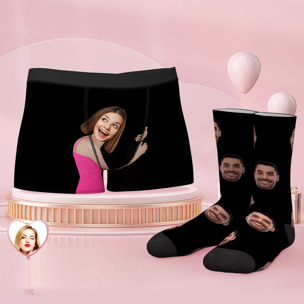Custom Face Boxer Shorts And Socks Set Face On Bodyks - MyFaceSocksAu
