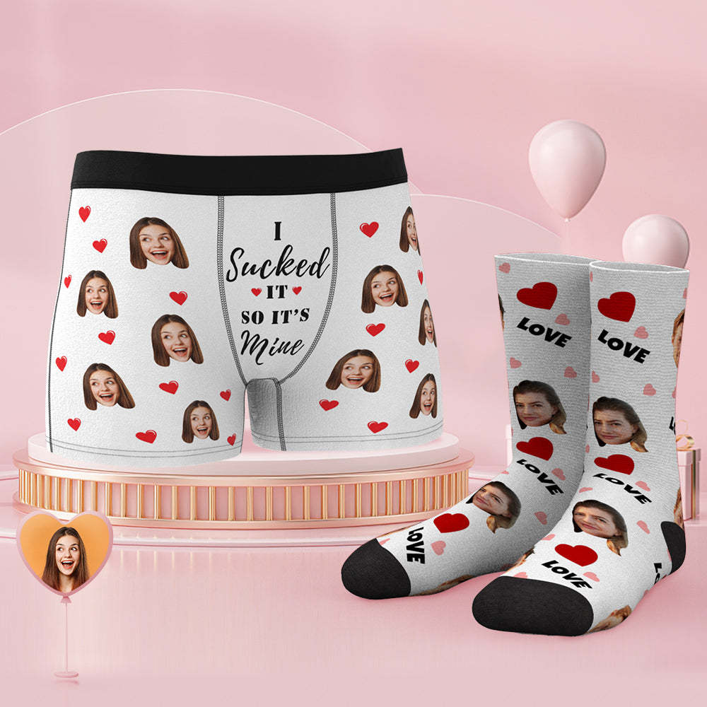 Custom Face Boxer Shorts And Sock Set It's Mine - MyFaceSocksAu