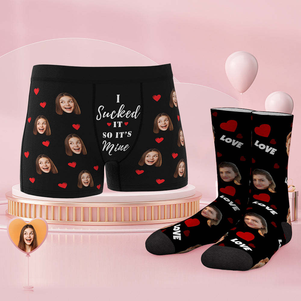 Custom Face Boxer Shorts And Sock Set It's Mine - MyFaceSocksAu