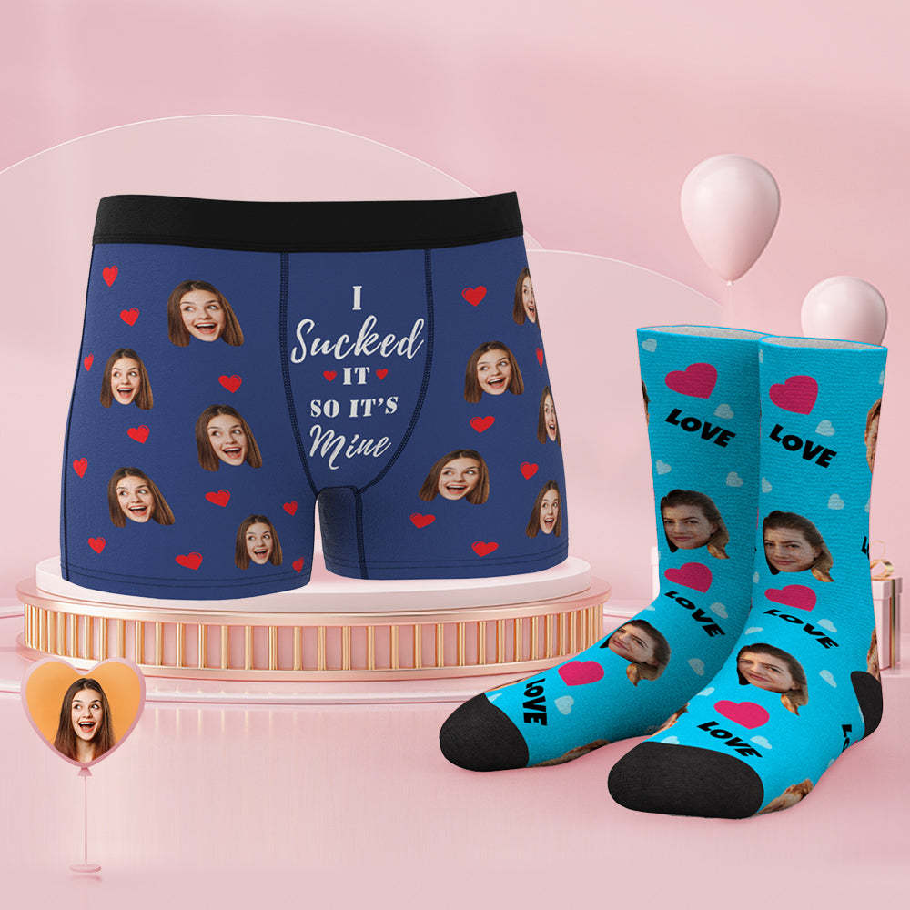 Custom Face Boxer Shorts And Sock Set It's Mine - MyFaceSocksAu