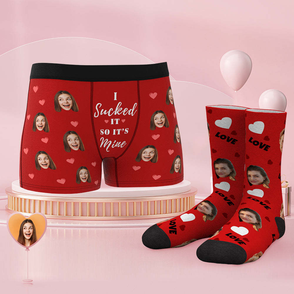 Custom Face Boxer Shorts And Sock Set It's Mine - MyFaceSocksAu