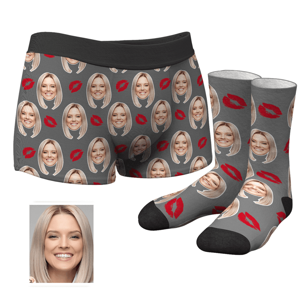 Custom Kiss Boxer Shorts - MyFaceSocksAU