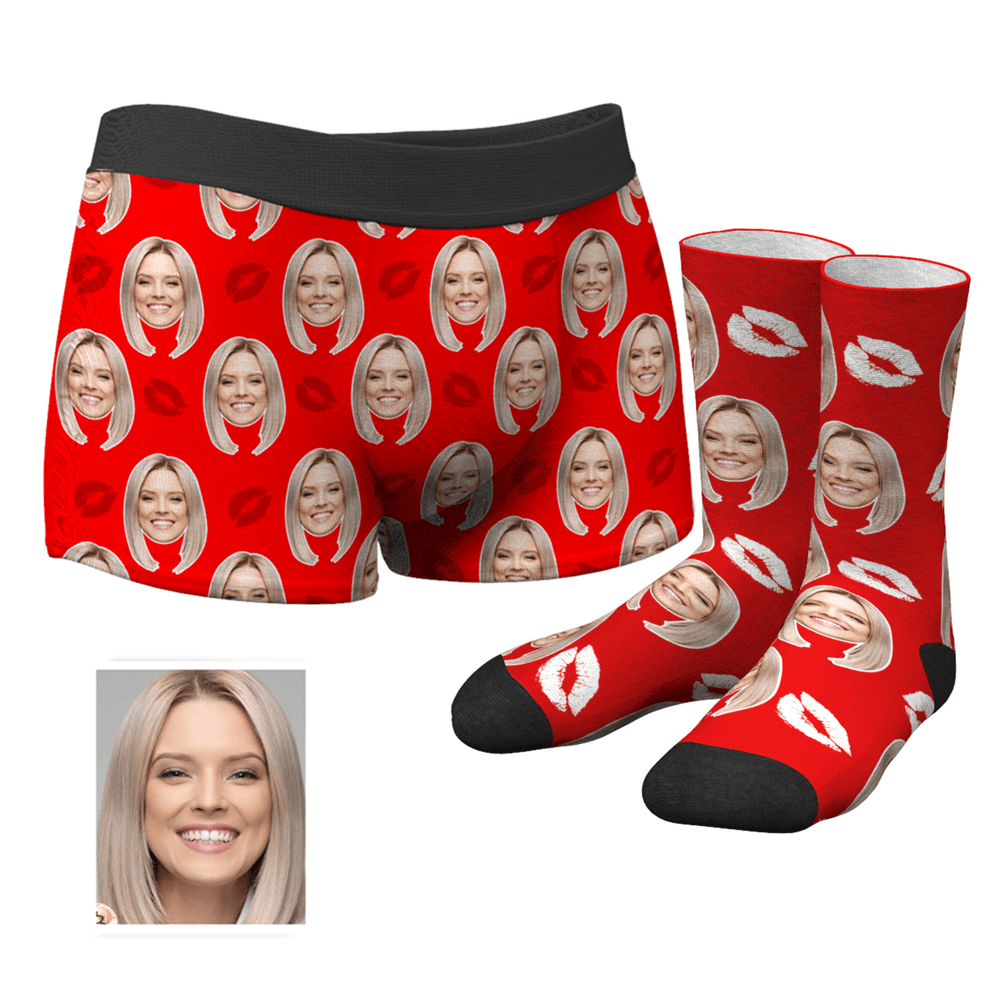 Custom Kiss Boxer Shorts - MyFaceSocksAU