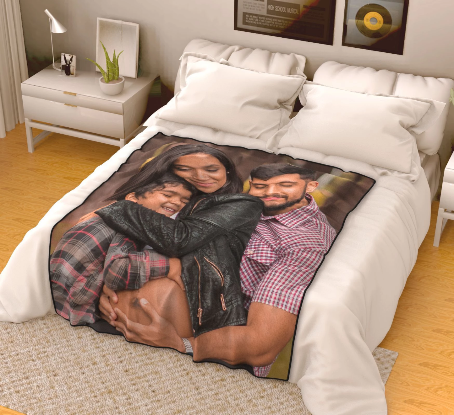 Personalized Family Photo Cover Whole Fleece Custom Blanket - MyFaceSocksAU
