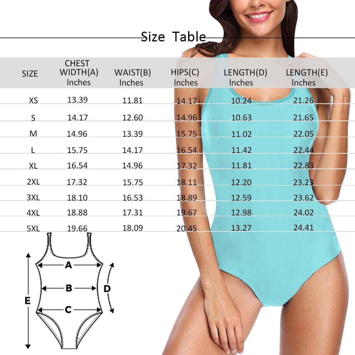 Custom Face Swimwear Women's Photo Slip One Piece Swimsuit Gift For Her - Feather - MyFaceSocksAu